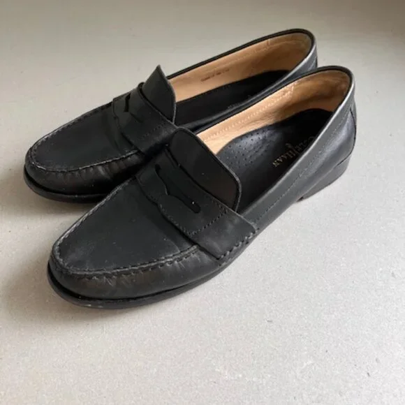Cole Haan Women's Black Leather Classic Slip-On Penny Loafers, Size 8 - Picture 3 of 9